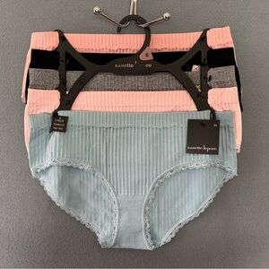 Nanette Lepore Seamless Ribbed Briefs - 5 Pack (Medium) and (small)